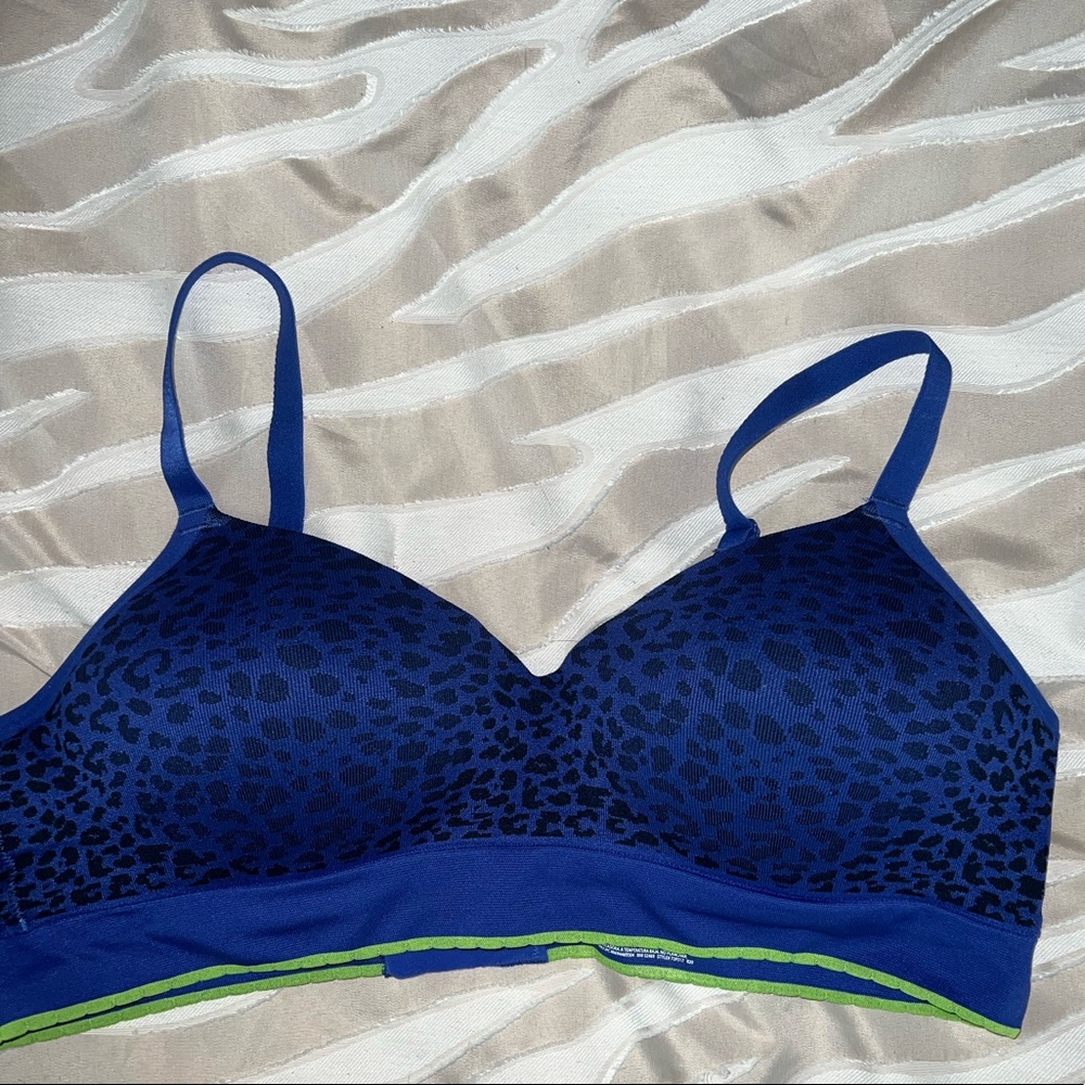 Blue leopard bra- No underwire - Picture 1 of 2